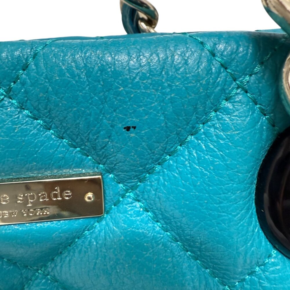 Kate Spade Gold Coast Small Maryanne Quilted Mid Teal Leather bag - Picture 10 of 16